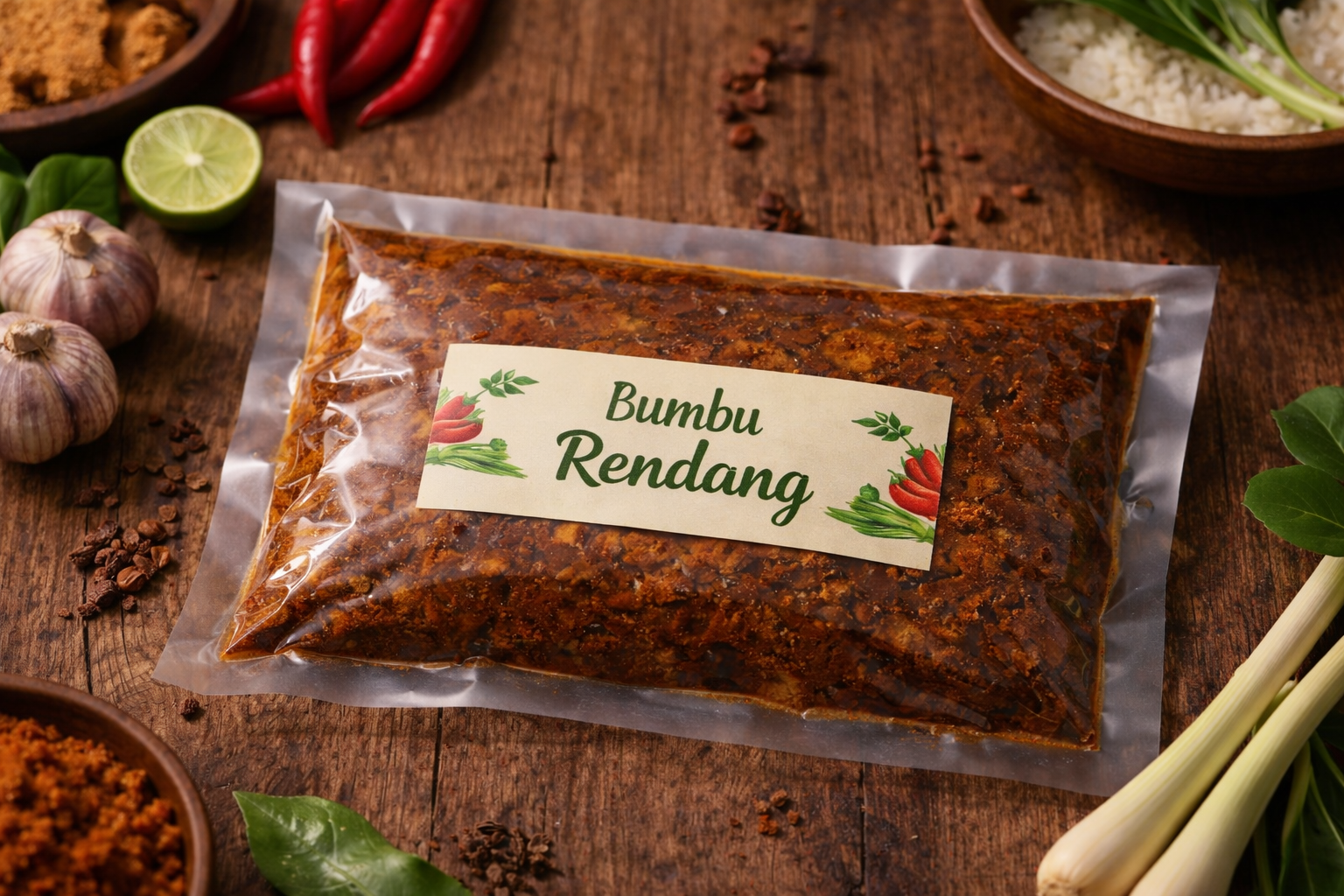 Kruidenmix Rendang. Puur en en volledig de echte smaken